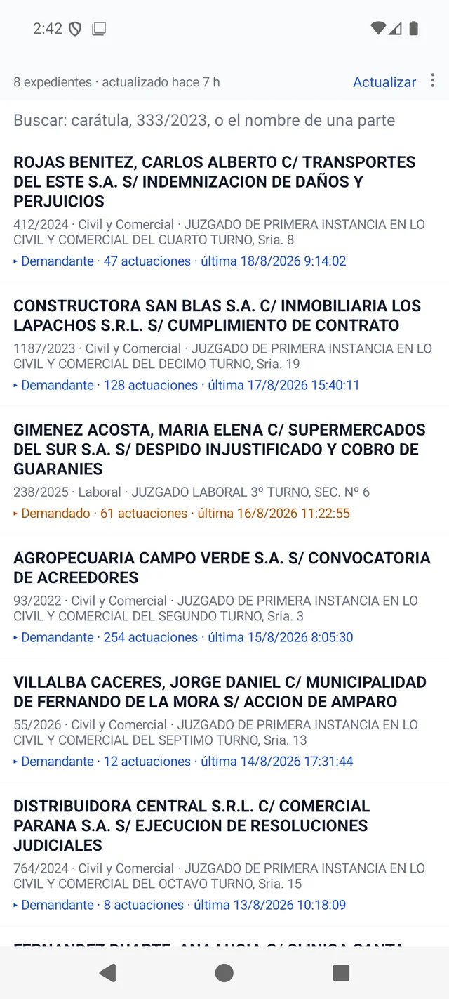 App AnimusLex — cartera de expedientes del Poder Judicial